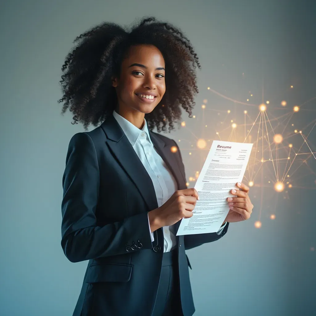 Une image visuellement attrayante qui représente le défi et le succès de la création d'un CV optimisé pour l'ATS.