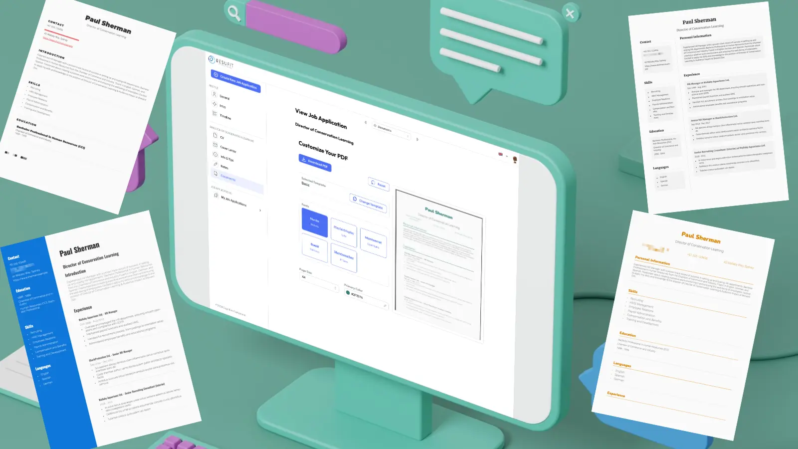 Modèle de CV professionnel créé par le générateur de CV ResuFit AI